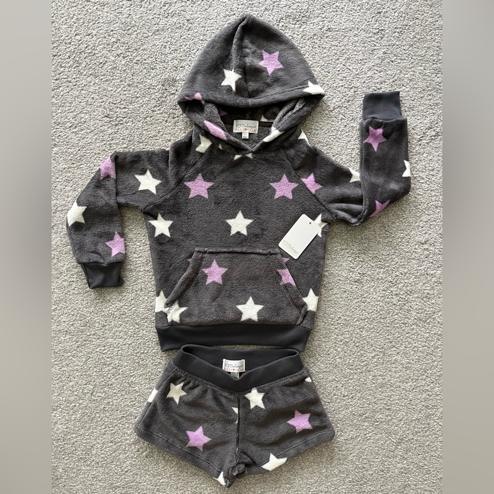 NWT PJ Salvage Girls Star Hoodie short Set Size Small/8